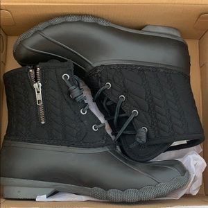 Black Sperry Duck boots